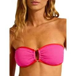 Seafolly Bademode-- Women's Beach Bound Ring Front Bandeau - Bikini-Top