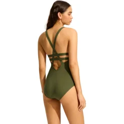 Seafolly Bademode-- Women's Collective Deep V One Piece - Badeanzug