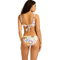 Seafolly Bademode-- Women's Riviera Coast Reversible Hipster - Bikini-Bottom White