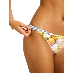 Seafolly Bademode-- Women's Riviera Coast Reversible Hipster - Bikini-Bottom White