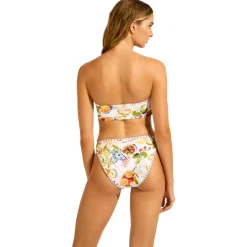 Seafolly Bademode-- Women's Riviera Coast High Leg Pant - Bikini-Bottom White