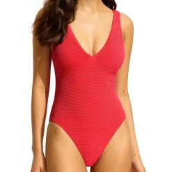 - Women's Sea Dive Deep V Neck One Piece - Badeanzug < Seafolly Hot