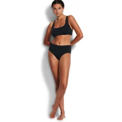 Seafolly Bademode-- Women's Collective Dd Scoop Neck Halter - Bikini-Top Black