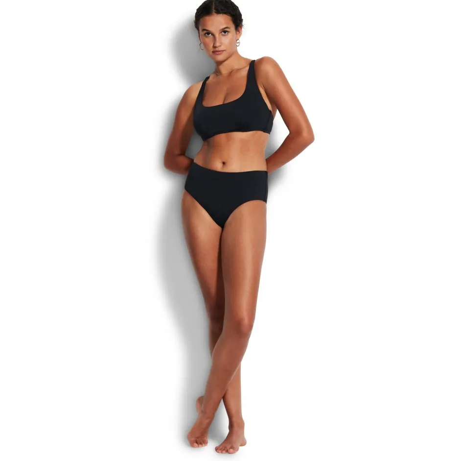 Seafolly Bademode-- Women's Collective Dd Scoop Neck Halter - Bikini-Top Black