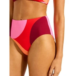Seafolly Bademode-- Women's Sorrento High Waisted Pant - Bikini-Bottom Flame