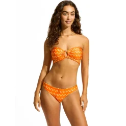Seafolly Bademode-- Women's Soundwave Hipster Tie Side - Bikini-Bottom