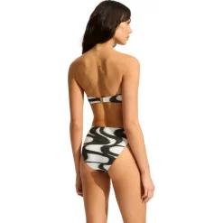 Seafolly Bademode-- Women's Wavelength High Leg Ruched Side Pant - Bikini-Bottom