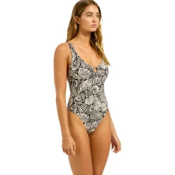 Seafolly - Women's C Shells Ring Front Halter One Piece - Badeanzug