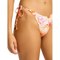 Seafolly - Women's La Mer Tie Side Rio Pant - Bikini-Bottom White Best