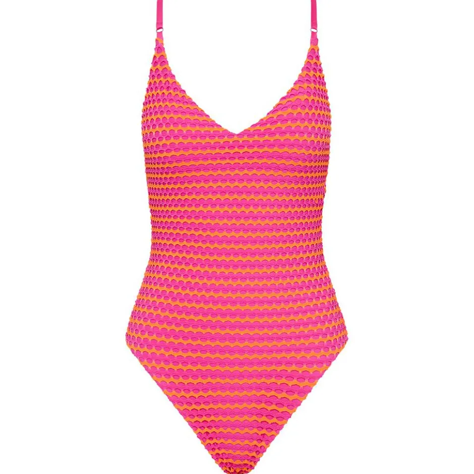 Seafolly - Women's Mesh Effect V Neck One Piece - Badeanzug