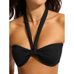 Seafolly - Women's Collective Sash Tie Front Bandeau - Bikini-Top New
