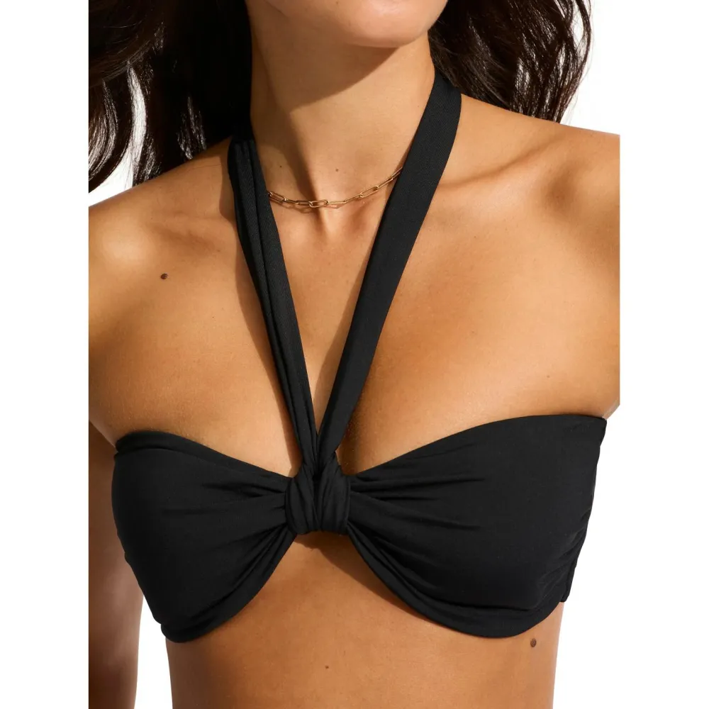 Seafolly - Women's Collective Sash Tie Front Bandeau - Bikini-Top New