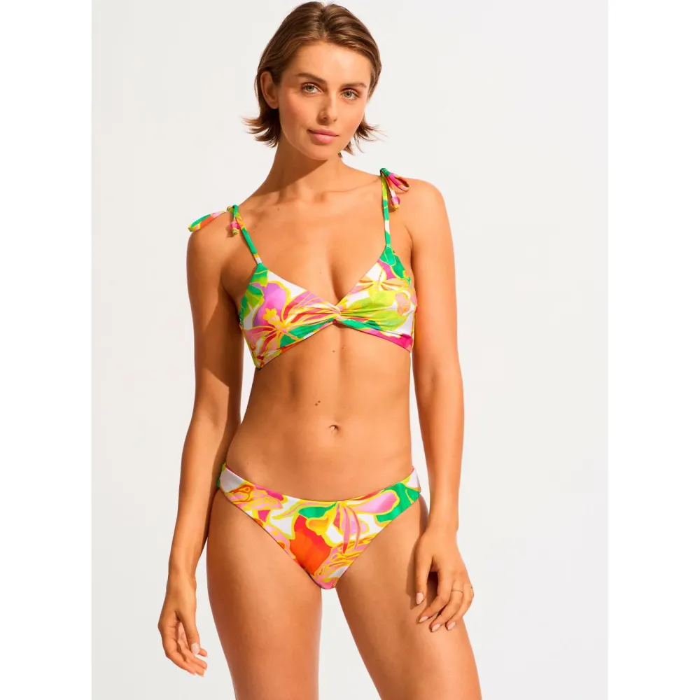 Seafolly - Women's Wonderland TwistedFront Bralette - Bikini-Top Fuchsia Rose Hot