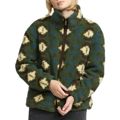 Selfhood Freizeitjacken|Jacken-- Women's Printed Teddy - Fleecejacke Green
