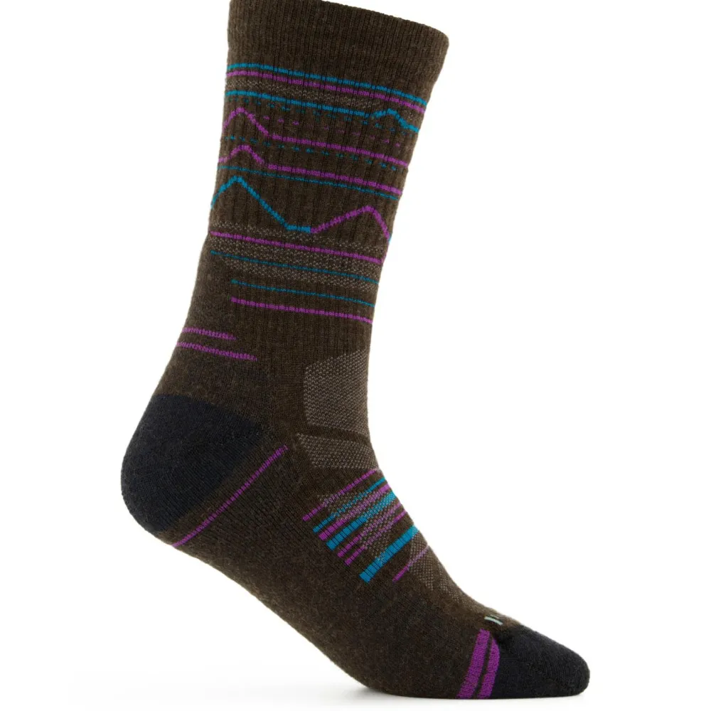 - Hike Light Cushion Mountain Range Pattern Crew - Wandersocken < Smartwool Hot