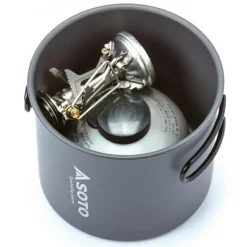 Soto Trekkingausrüstung|Outdoor-Küche-- Amicus W/ Igniter + New River Pot Combo - Gaskocher Silver / Black