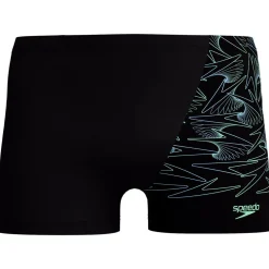 Speedo - HyperBoom V-Cut Aquashort - Badehose Black / Alfalfa Green Hot