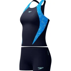 Speedo - Women's Hyperboom Splice Tankini Set - Tankini Peacoat / Pale Clover Best
