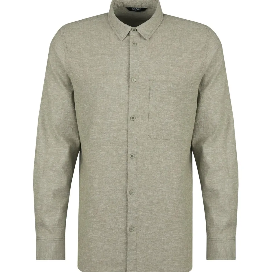 Stoic Alltagsbekleidung|Shirts, Hemden & Longsleeves-- Hemp54 BjurholmSt. L/S Shirt - Hemd Lichen Green