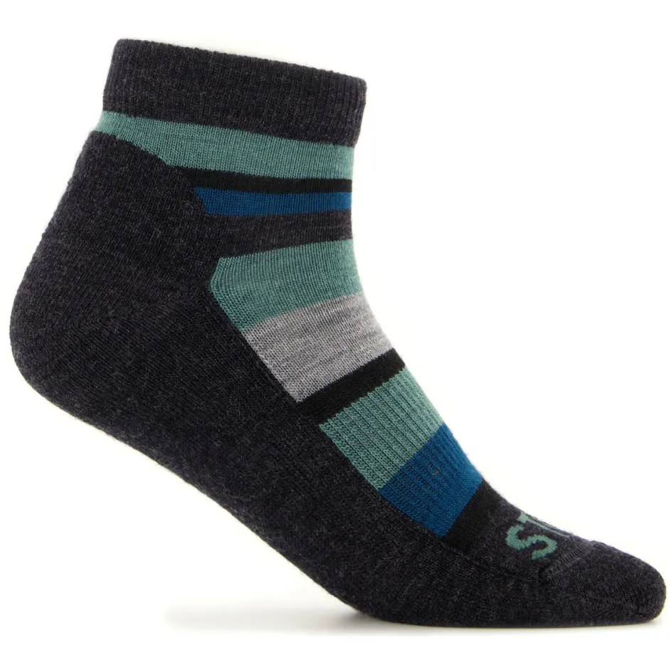 Stoic - Kid's Merino Trekking Quarter Socks Striped - Wandersocken