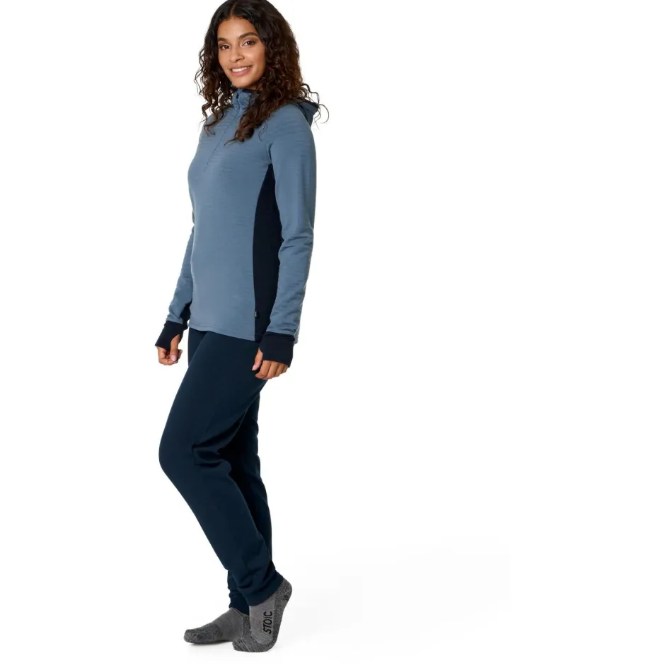 Stoic Trekkingbekleidung|Alltagsbekleidung-- Women's MerinoFleece260 FlenSt. Half Zip with Hood - Merinohoodie