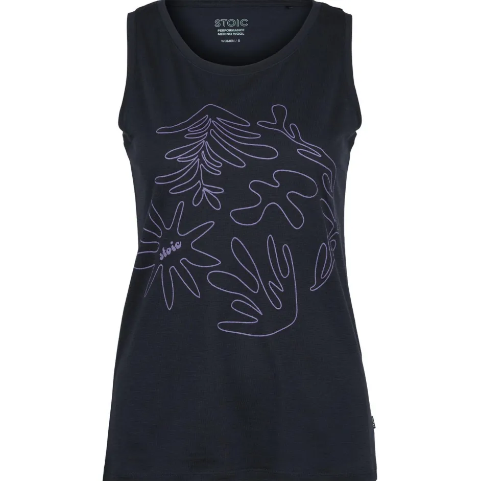 Stoic - Women's Merino155 LaholmSt. Print Tank Flowers - Merinoshirt