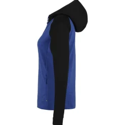 Stoic Alltagsbekleidung|Wanderbekleidung-- Women's Merino260 StadjanSt. 3/4 Zip w. Hood - Merinohoodie Black / Twilight Blue Melange