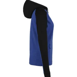 Stoic Alltagsbekleidung|Wanderbekleidung-- Women's Merino260 StadjanSt. 3/4 Zip w. Hood - Merinohoodie Black / Twilight Blue Melange