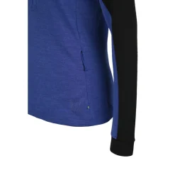 Stoic Alltagsbekleidung|Wanderbekleidung-- Women's Merino260 StadjanSt. 3/4 Zip w. Hood - Merinohoodie Black / Twilight Blue Melange