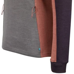 Stoic Alltagsbekleidung|Wanderbekleidung-- Women's Merino260 StadjanSt. 3/4 Zip w. Hood - Merinohoodie Black / Twilight Blue Melange