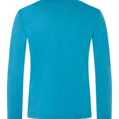 super.natural - Kid's Wood Crafti L/S - Merinoshirt Blue Heaven / Various Discount