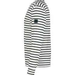 super.natural - Solution Stripe Bio Crew - Merinopullover Fresh White / Navy Stripe Online