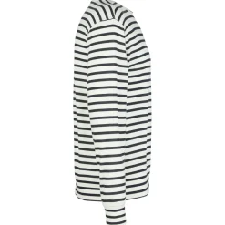 super.natural - Solution Stripe Bio Crew - Merinopullover Fresh White / Navy Stripe Online