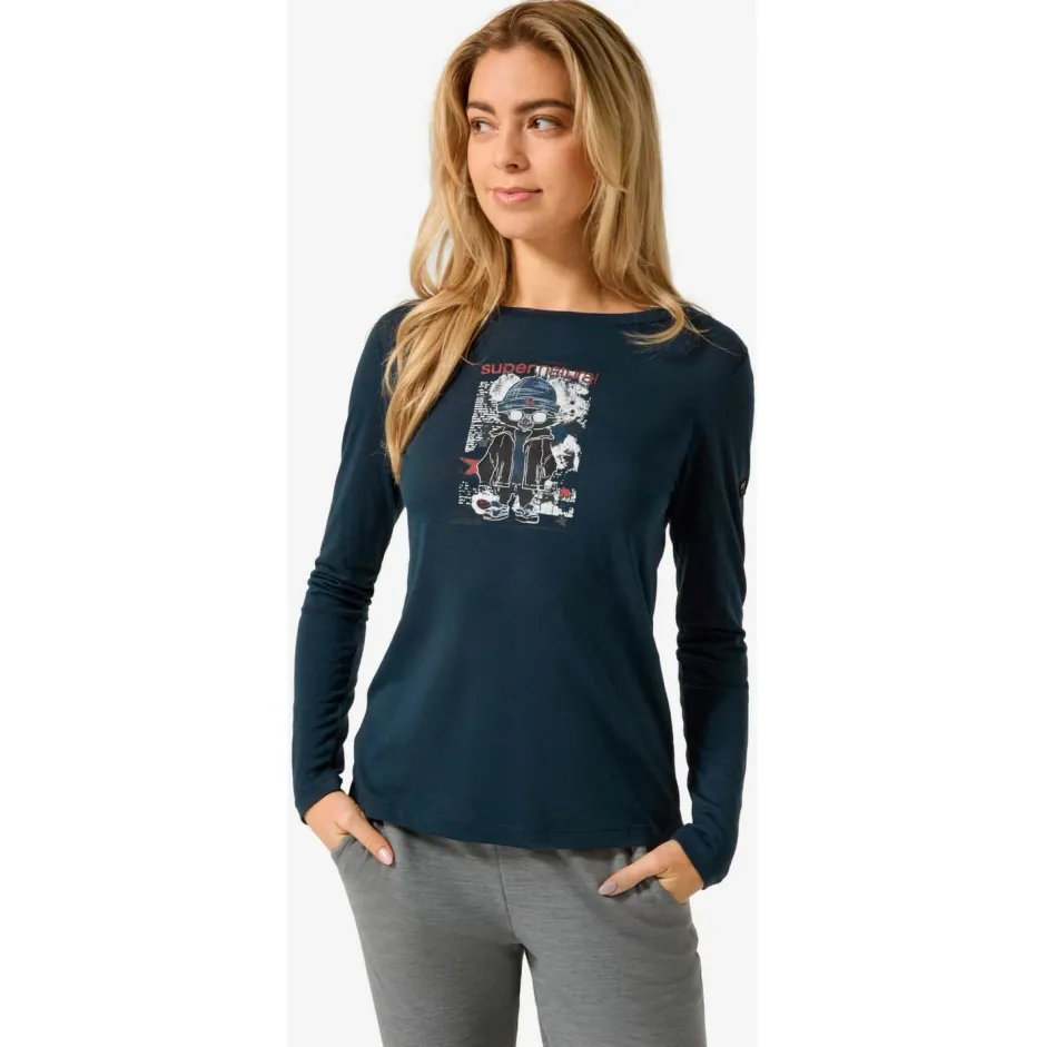 super.natural Wanderbekleidung|Shirts, Hemden & Longsleeves-- Women's Crazy Mouse L/S - Merinoshirt