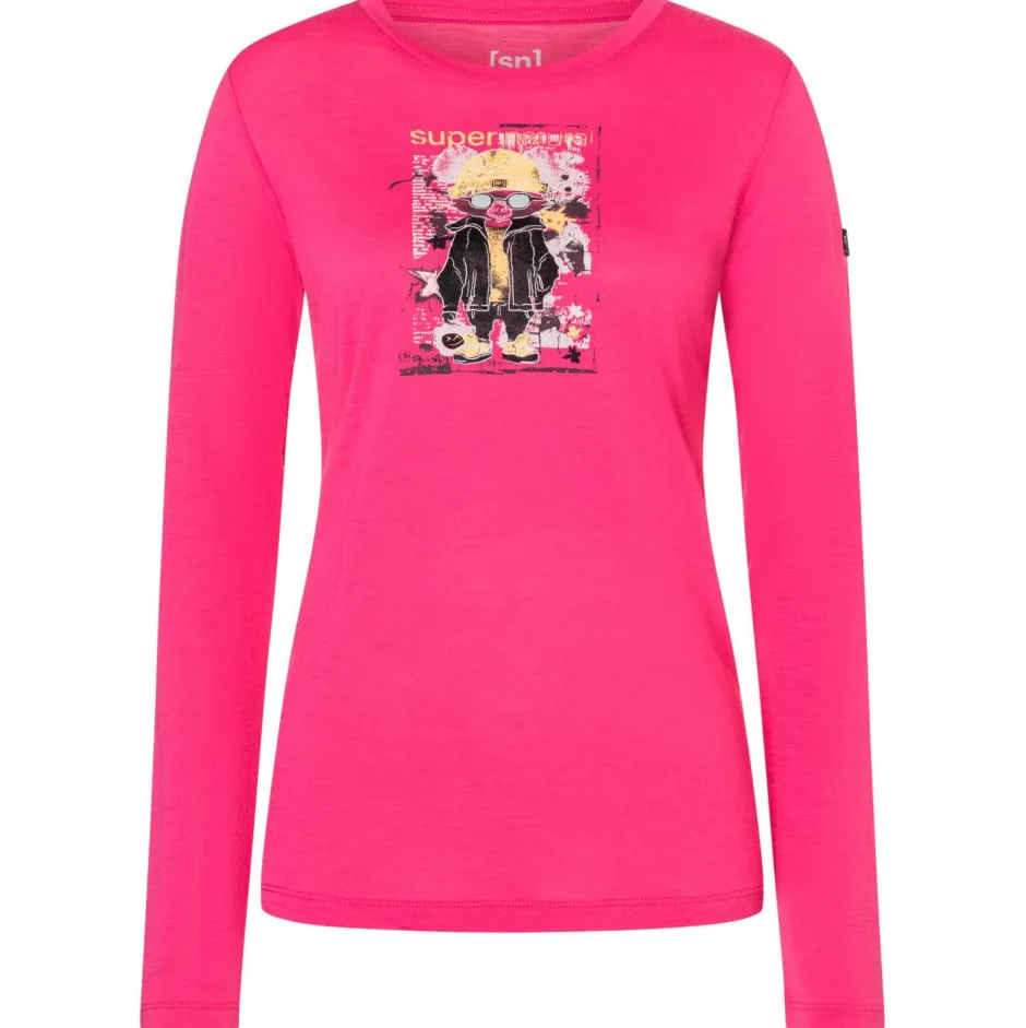 super.natural Wanderbekleidung|Shirts, Hemden & Longsleeves-- Women's Crazy Mouse L/S - Merinoshirt