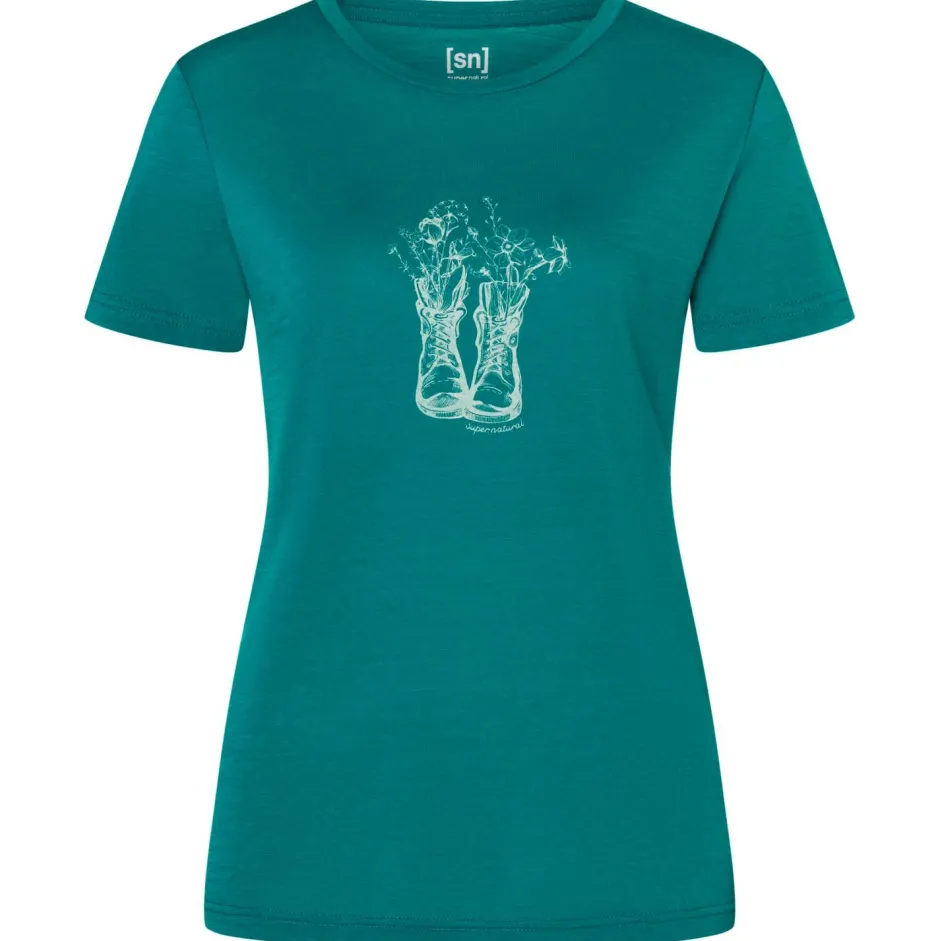 super.natural - Woen' Fower Boot Tee - erinohirt
