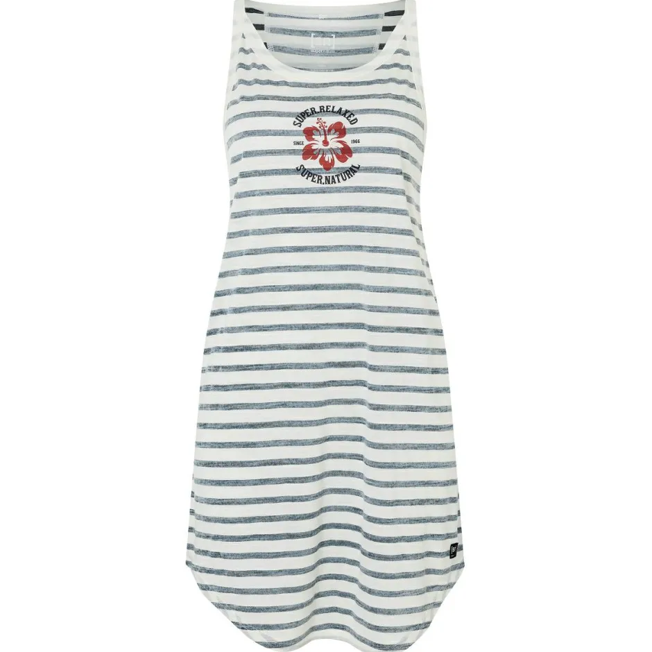 super.natural Alltagsbekleidung-- Women's Relax Hibiskus Stripe Dress - Kleid Stripe / Smile / Salute