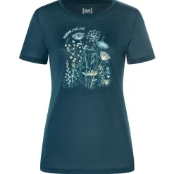 super.natural - Women's Rock Flowers Tee - Merinoshirt New