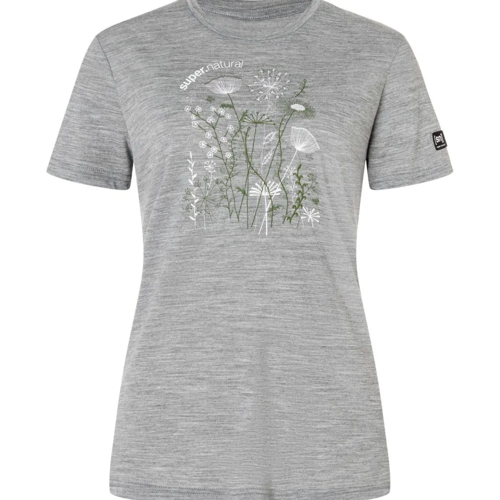 super.natural - Women's Rock Flowers Tee - Merinoshirt New