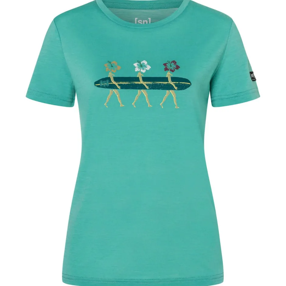 super.natural - Woen' urfing Fower Tee - erinohirt