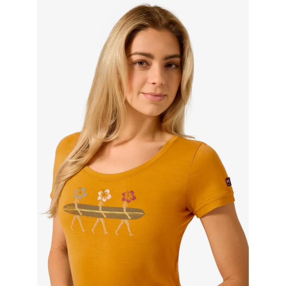 super.natural - Woen' urfing Fower Tee - erinohirt