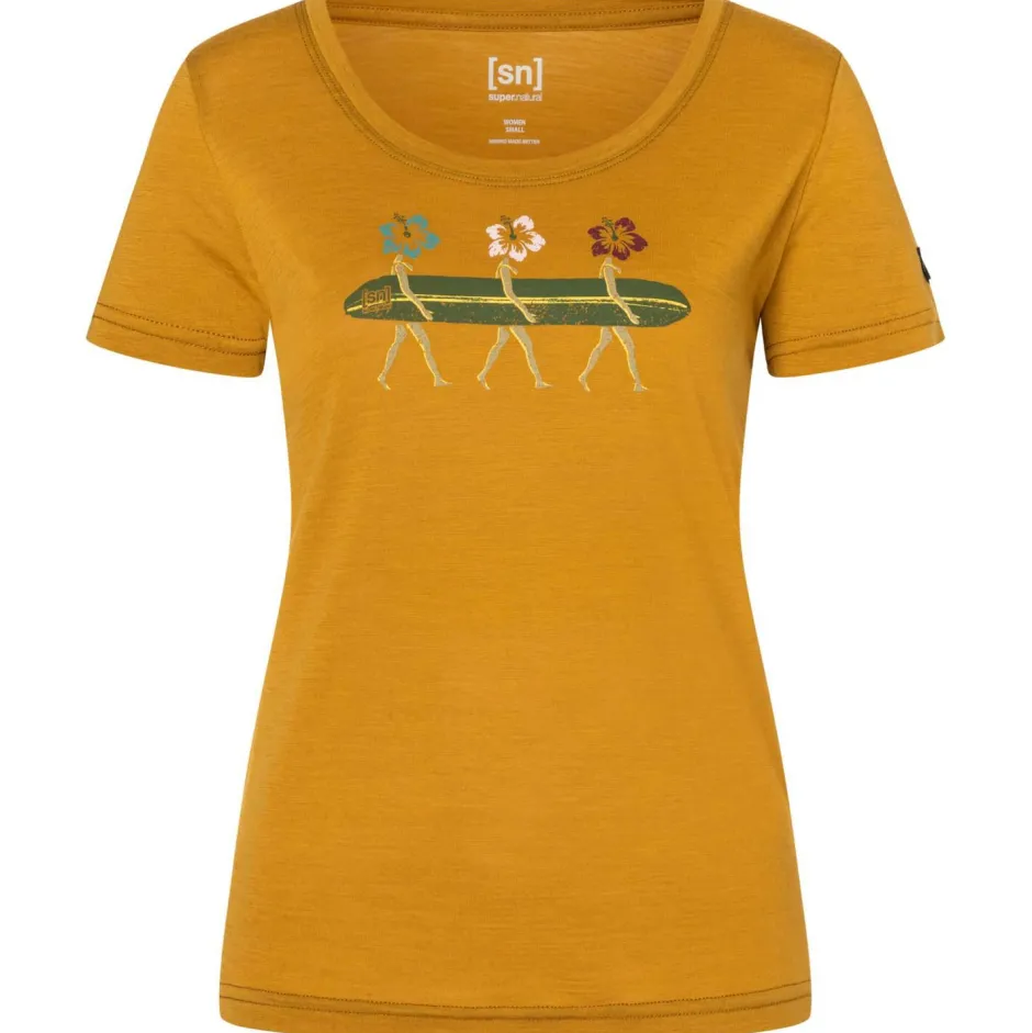 super.natural - Woen' urfing Fower Tee - erinohirt