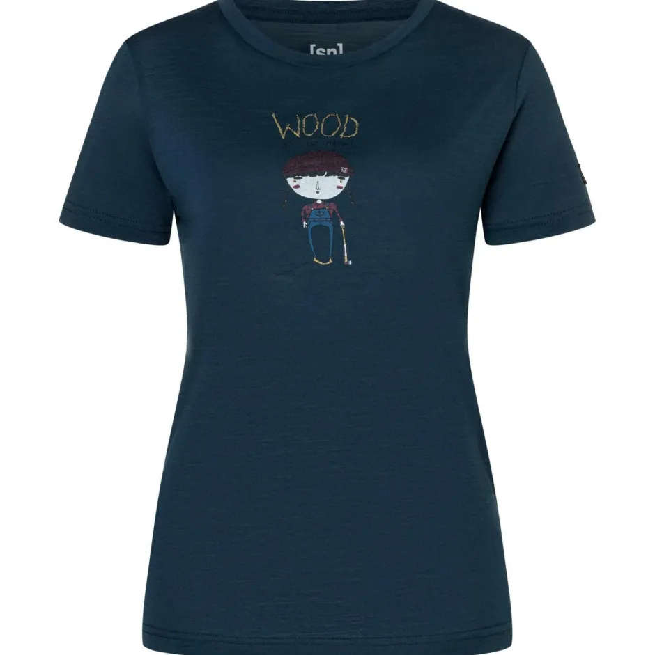 super.natural Alltagsbekleidung|Shirts, Hemden & Longsleeves-- Women's Wood Craftine Tee - Merinoshirt