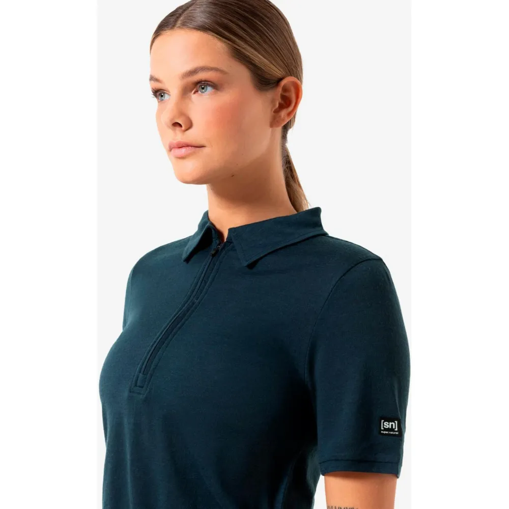 super.natural - Women's Zip Polo - Merinoshirt Discount