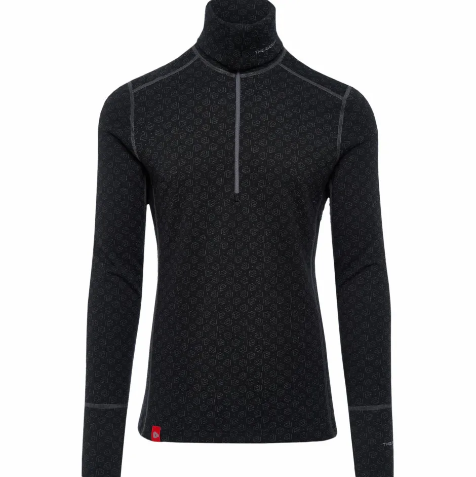 Thermowave Trekkingbekleidung|Merinounterwäsche-- Merino Xtreme L/S Shirt 1/2 Zip Turtle Neck - Merinounterwäsche Black / Dark Grey Melange