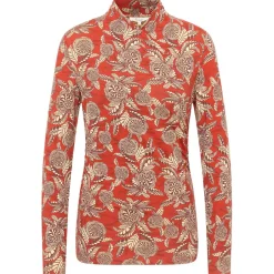 Tranquillo - Woen' Feinine EcoVero-hirt V-Neck - ongeeve