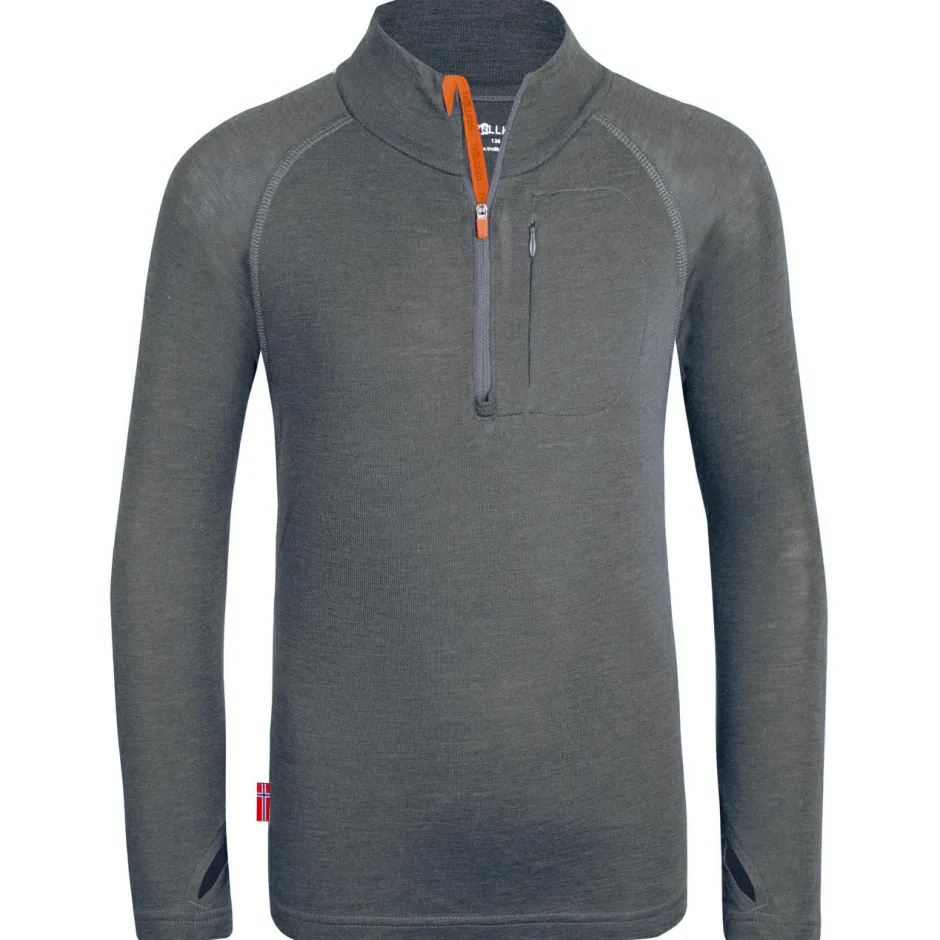 Trollkids Skibekleidung|Merinounterwäsche-- Kid's Lofoten Half Zip - Merinoshirt