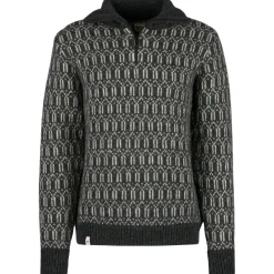 Ulvang Pullover & Hoodies|Pullover & Hoodies-- Echo Half Zip Sweater - Wollpullover Charcoal Melange / Off White