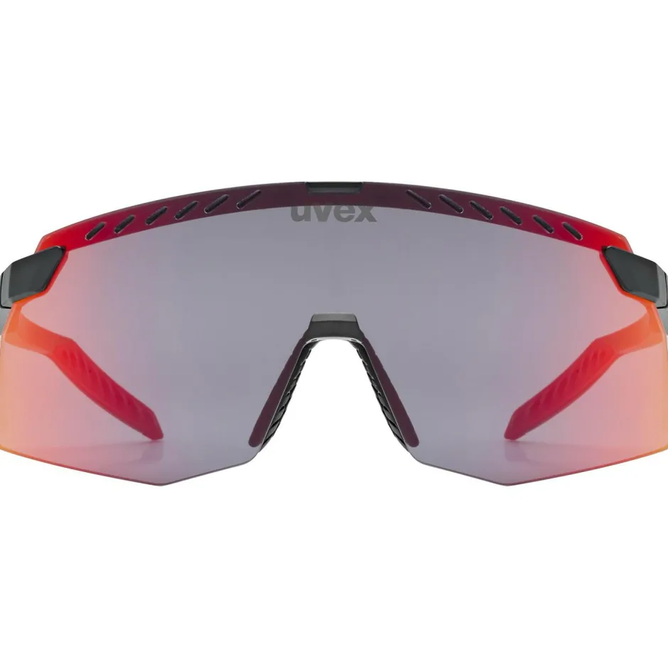 Uvex Laufbekleidung|Fahrradbekleidung-- Pace Stage Supravision Cat. 2 - Fahrradbrille Black Matt / Mirror Red