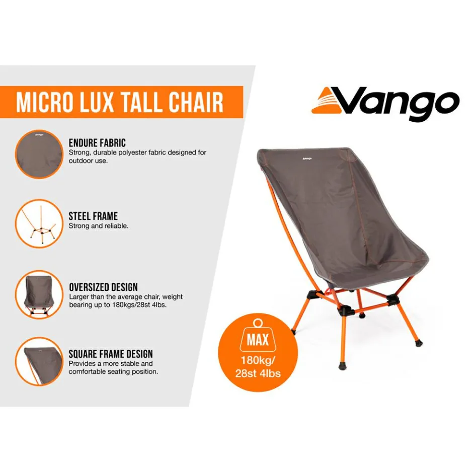 Vango Campingstühle|Campingstühle-- Micro Tall Lux Chair - Campingstuhl